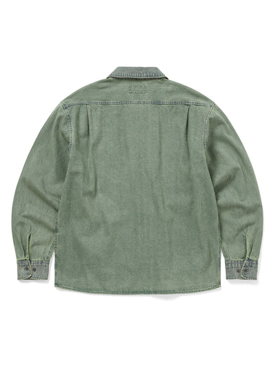 Washed Denim Zip Shirt