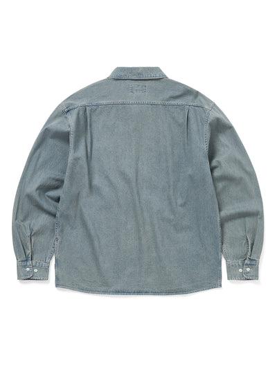 Washed Denim Zip Shirt