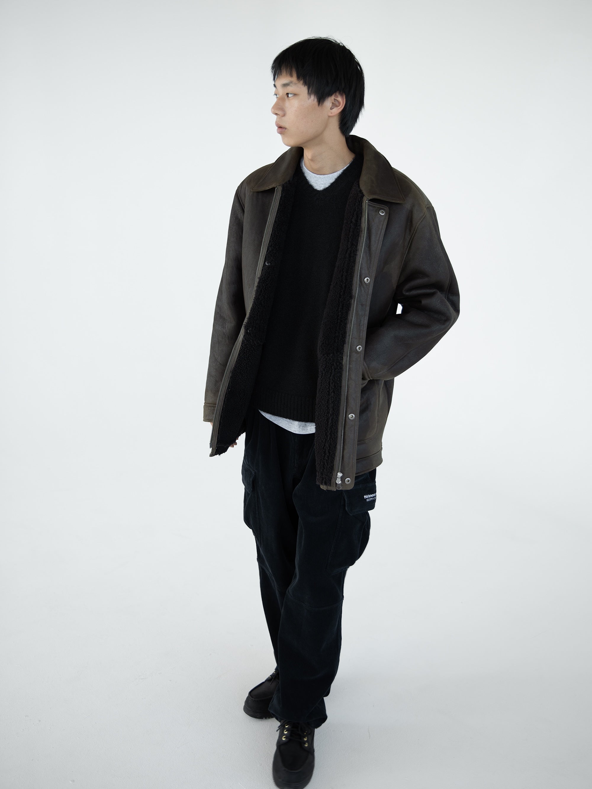 Washed Shearling Jacket – thisisneverthat® JP