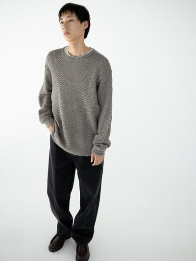 Wool Crochet Knit L/S Crew