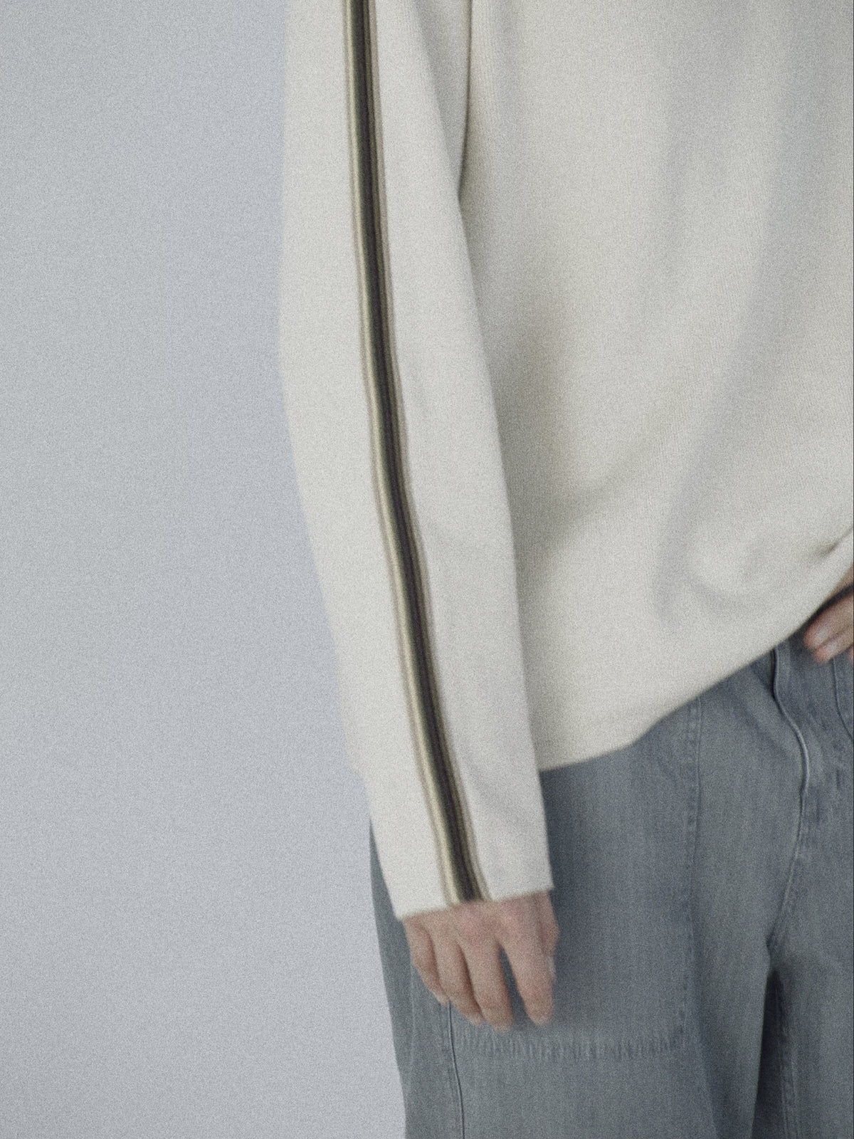Striped Sleeve Knit Crew
