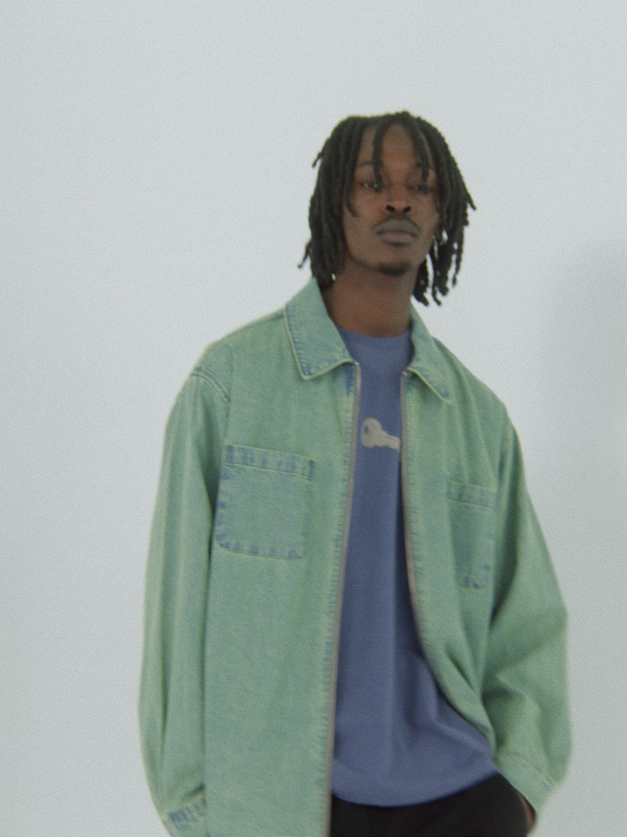 ゆ*と様 RANDY Voice Denim Shirt Green 即日発送 Washed Denim Zip Shirt – thisisneverthat® JP
