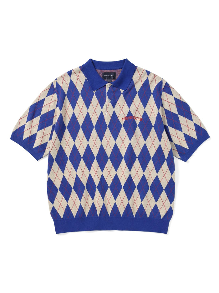 Argyle S/S Knit Polo Blue