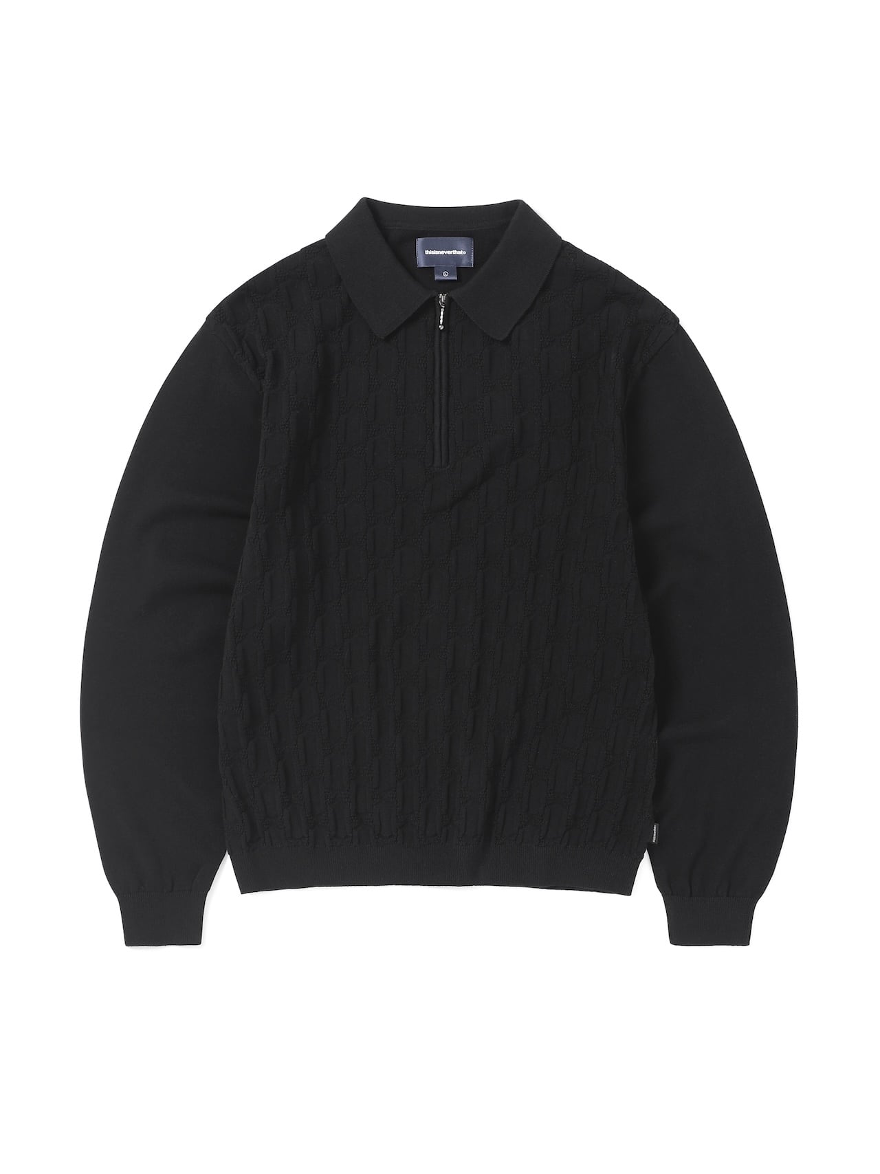 Cable Knit Zip Polo