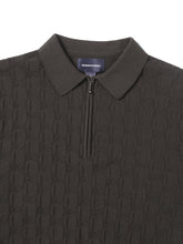 Cable Knit Zip Polo