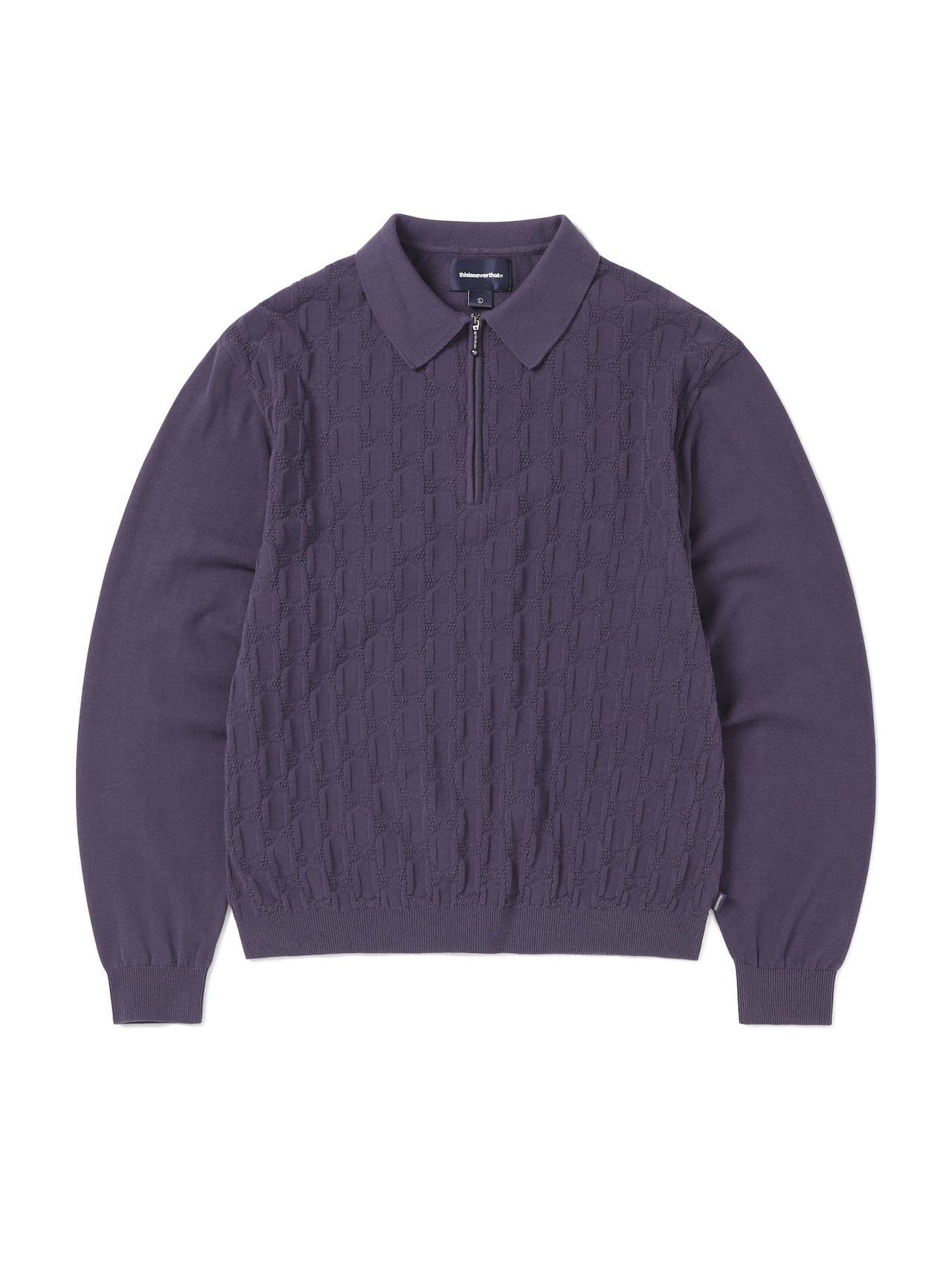 Cable Knit Zip Polo