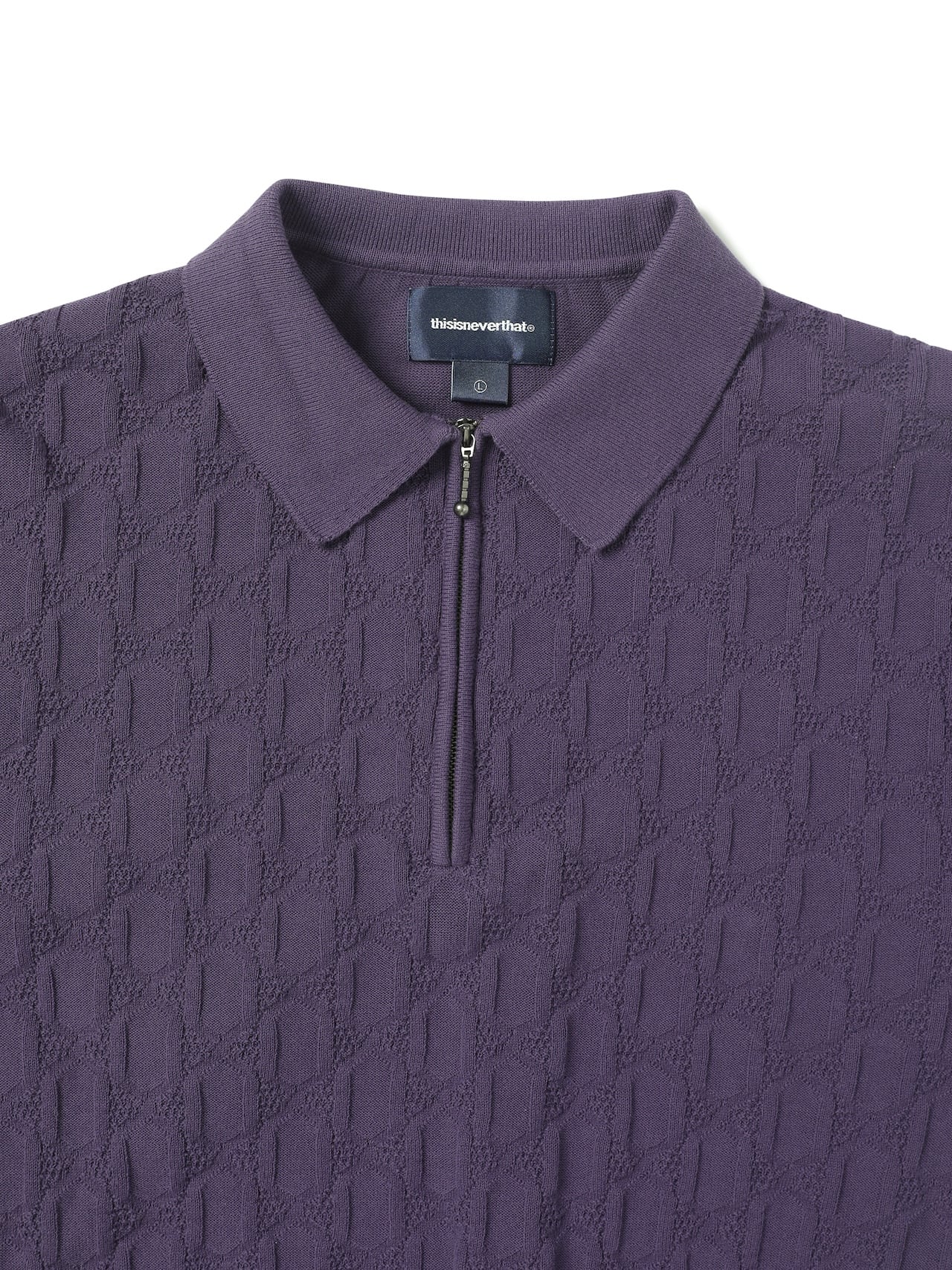 Cable Knit Zip Polo