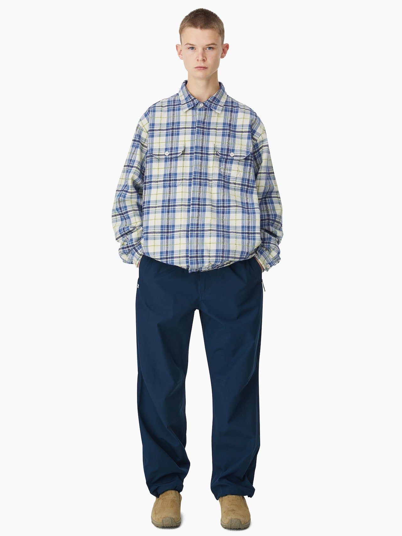 E/T-Logo Plaid Shirt Jacket