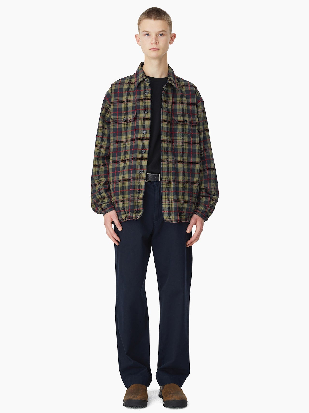 E/T-Logo Plaid Shirt Jacket