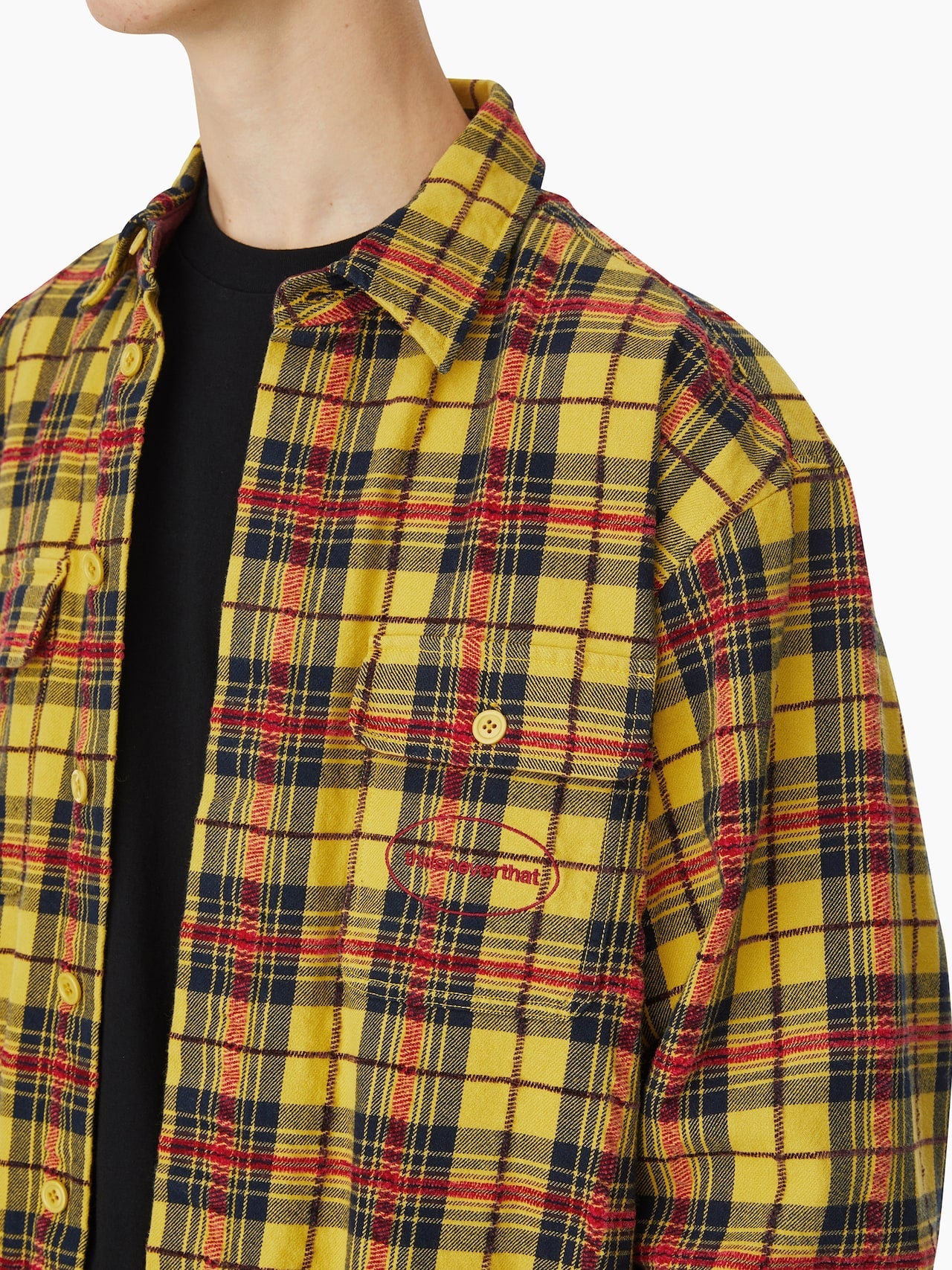 E/T-Logo Plaid Shirt Jacket