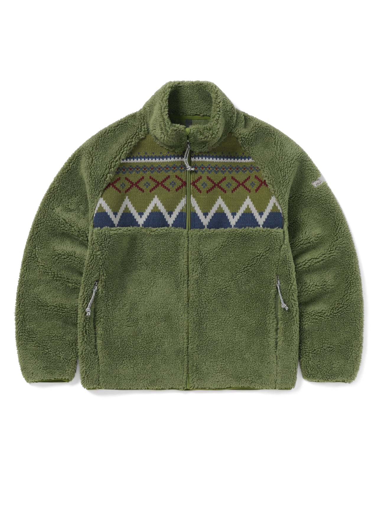 Knit Paneled Fleece Jacket