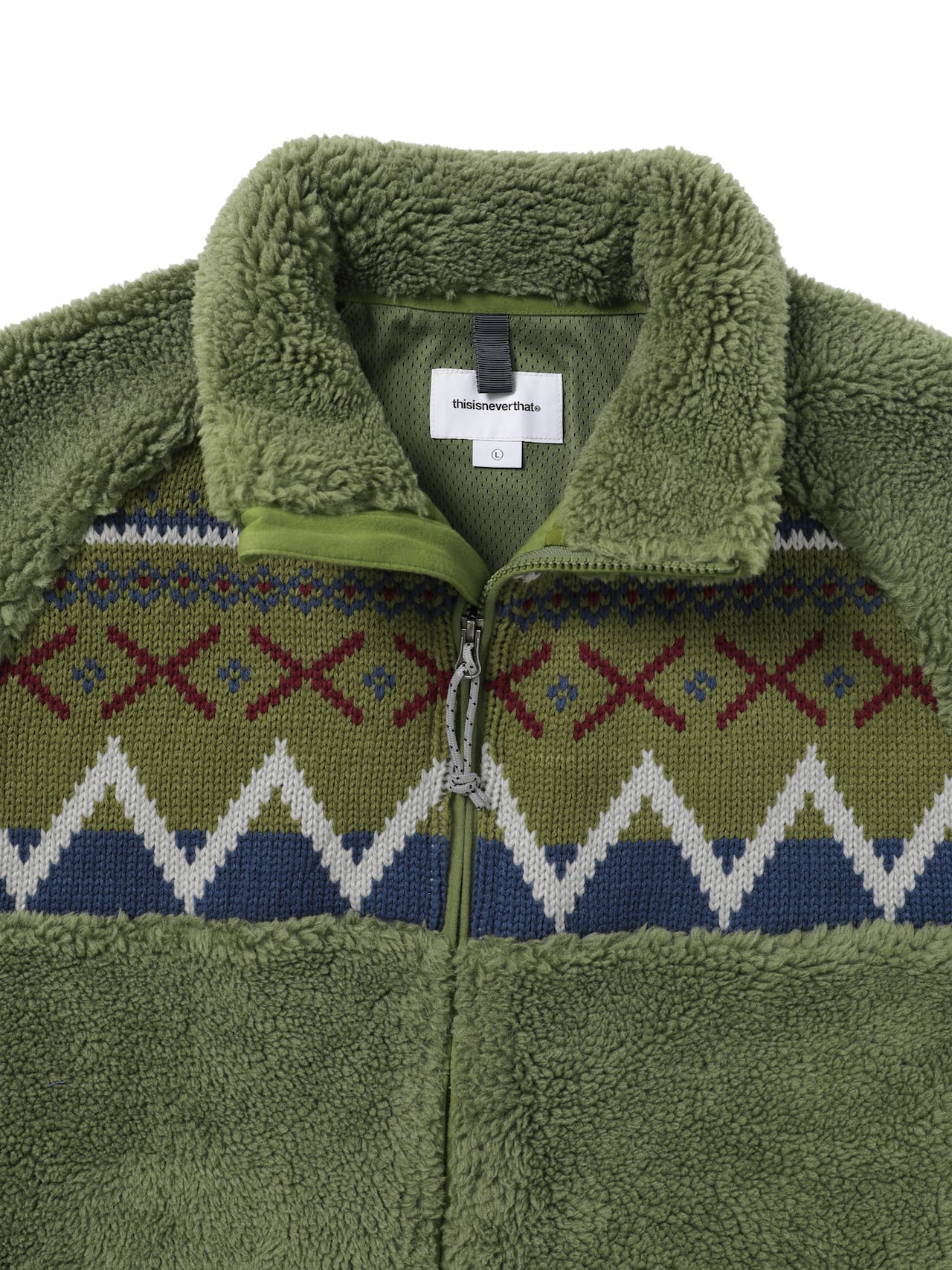 Knit Paneled Fleece Jacket