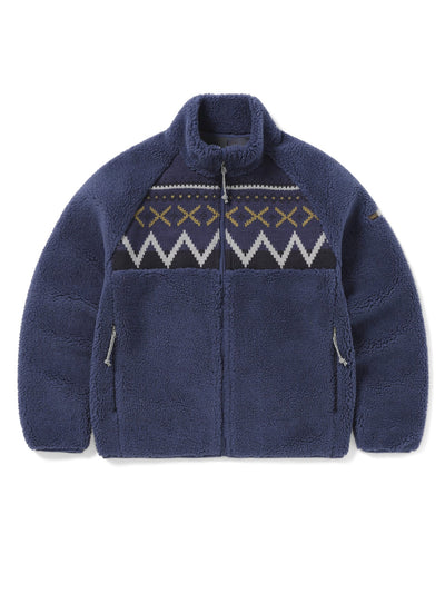 Knit Paneled Fleece Jacket