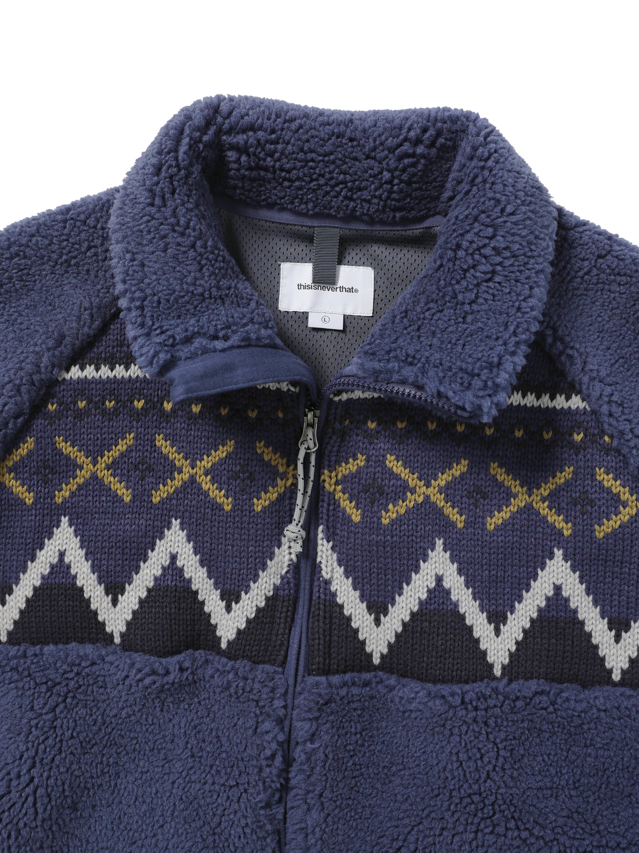 Knit Paneled Fleece Jacket