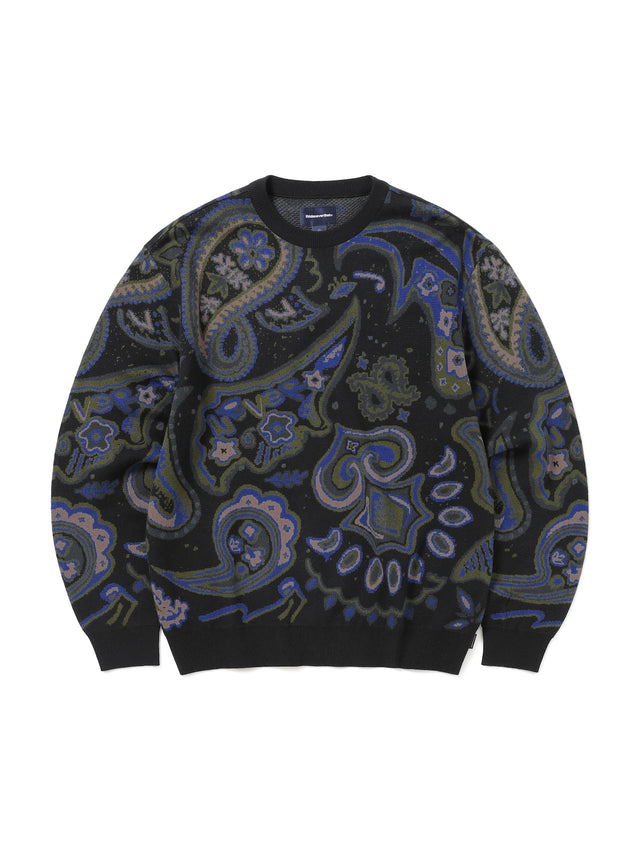 Paisley Jacquard Knit Sweater