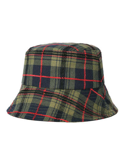 Plaid Long Bill Bucket Hat