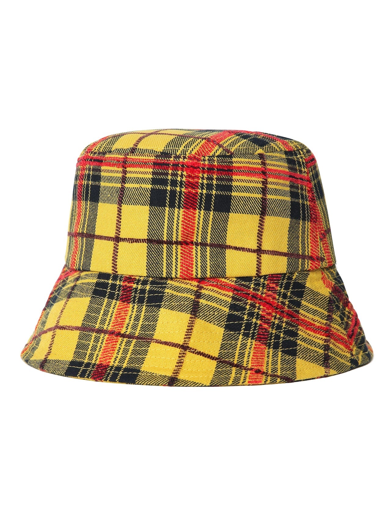 Plaid Long Bill Bucket Hat