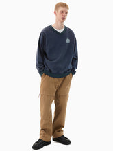 V Neck Emblem Sweatshirt