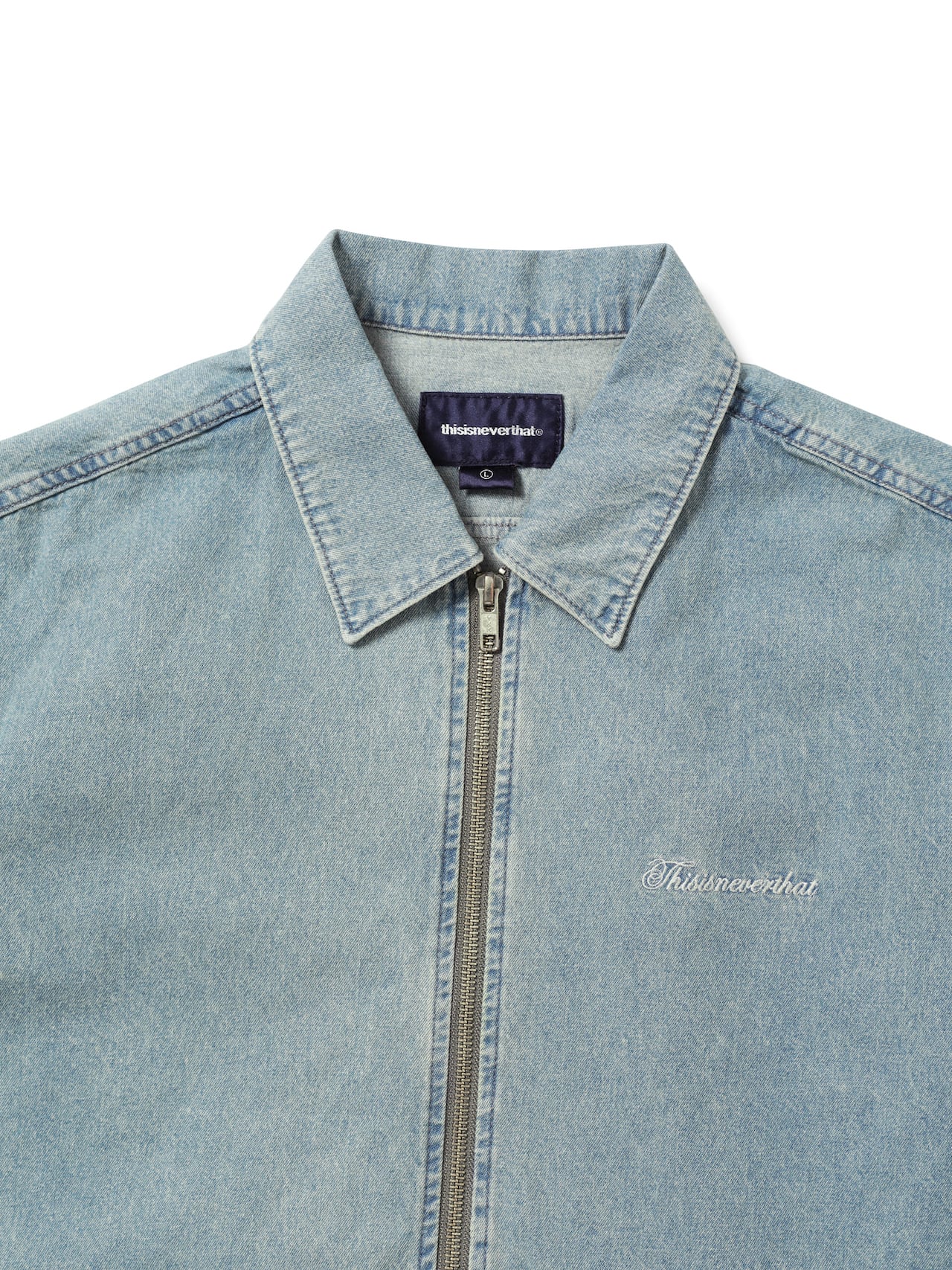 Washed Denim Zip S/S Shirt