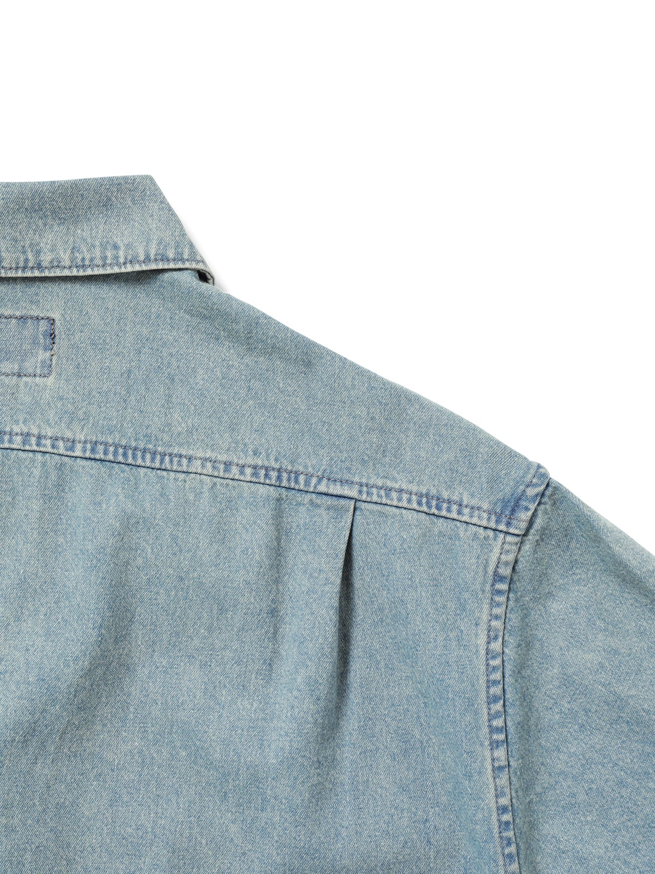 Washed Denim Zip S/S Shirt