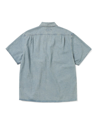 Washed Denim Zip S/S Shirt